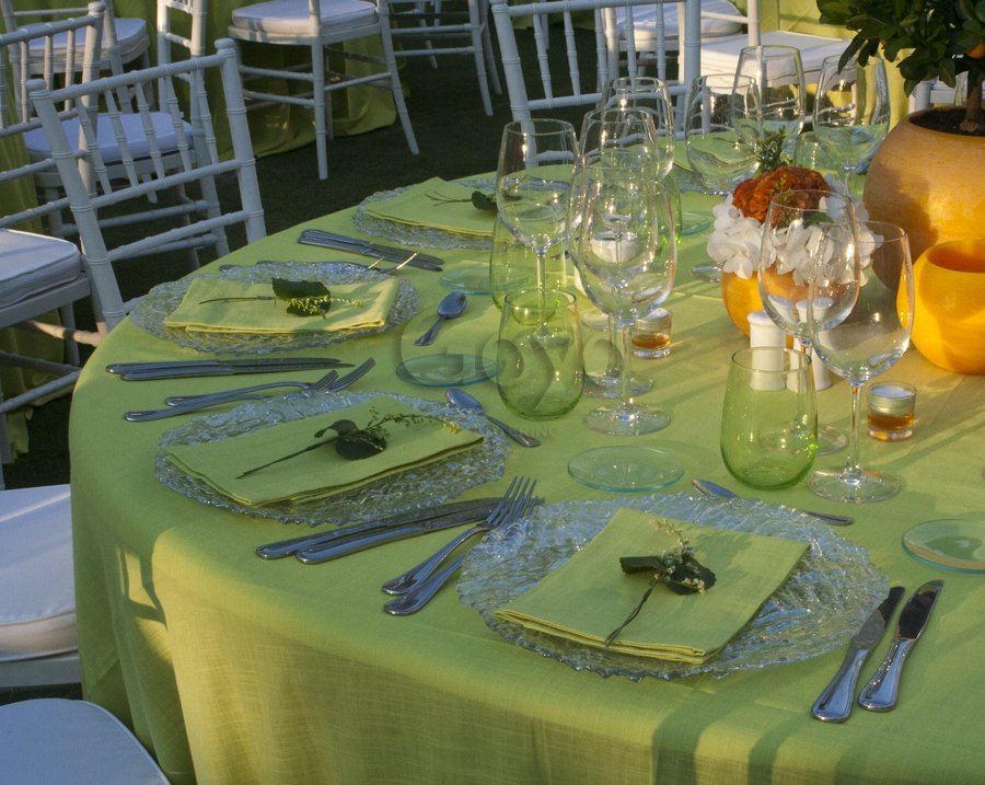 Table setting in green. | Goyo Catering (2013)