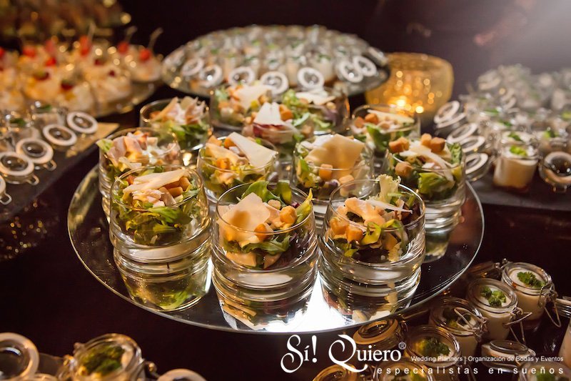 Buffet of salads in transparencies. | Goyo Catering