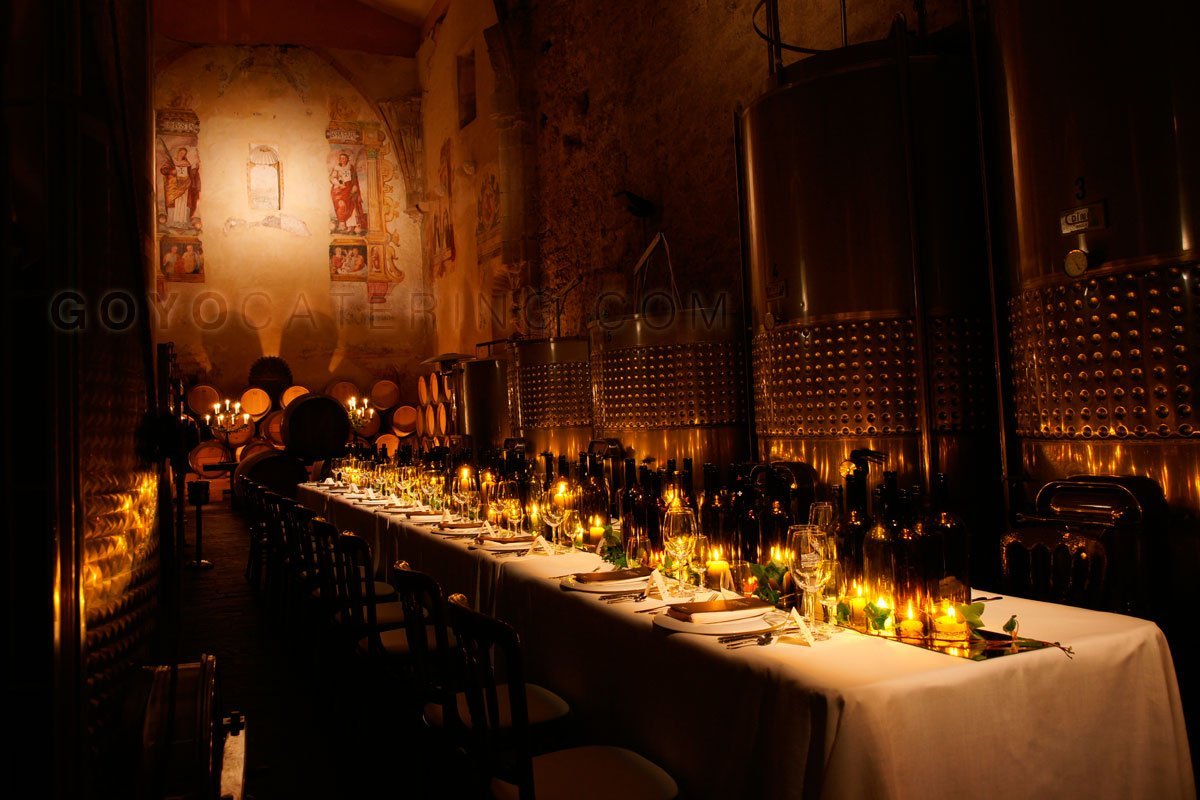 Table set up at the winery. | Goyo Catering