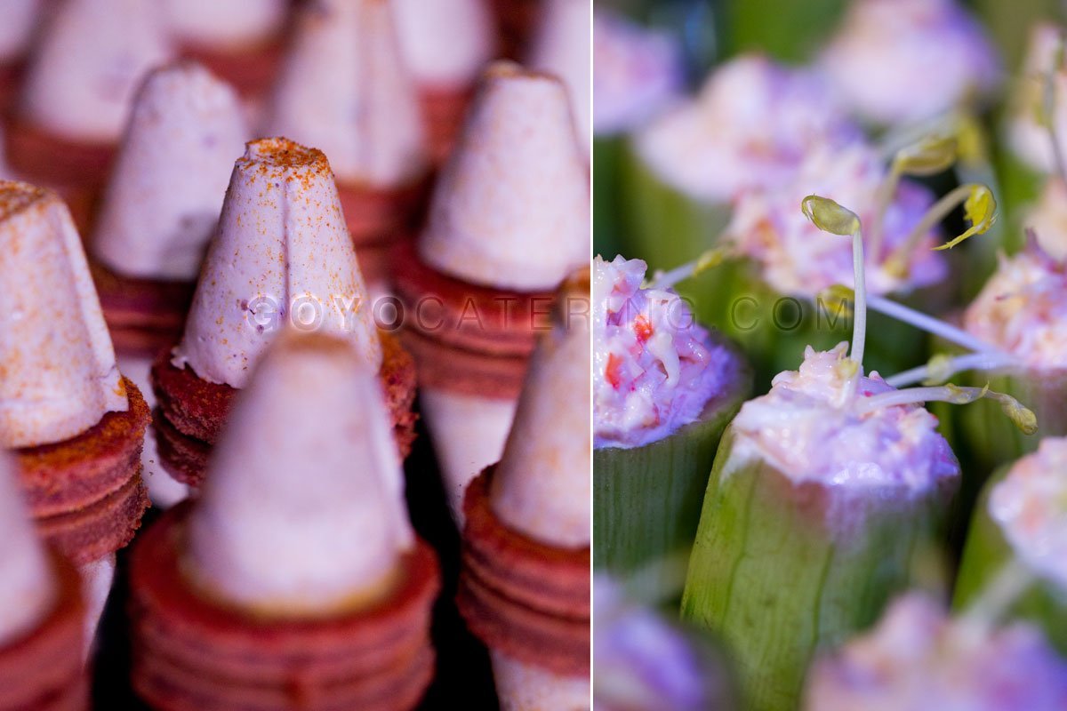 Timbales en la estación de Ensaladas. | Goyo Catering