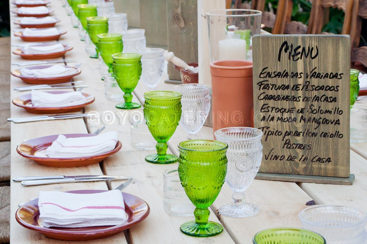 Tabla con el menú. | Goyo Catering 